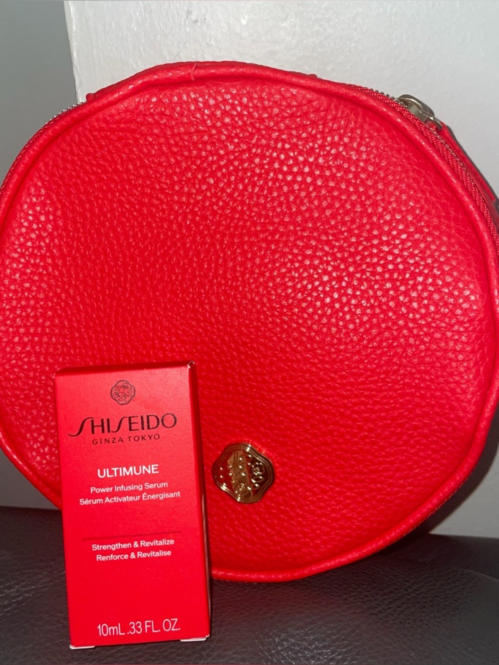 Shiseido Ultimune Power Mini & Circle Zip Pouch Travel Bag